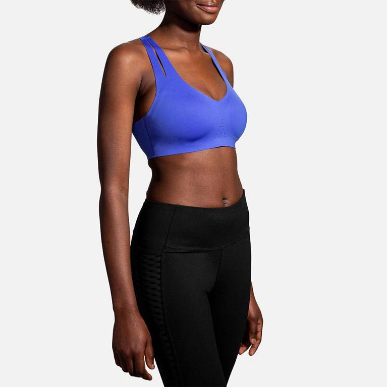 Brooks Women's DARE STRAPPY RUN Sports Bras - Blue - Canada (TMCUN-9780)